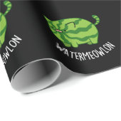Funny Watermeloen Kat Pun Dark BG Cadeaupapier (Rol Hoek)