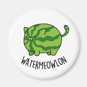 Funny Watermeloen Kat Pun Magneet