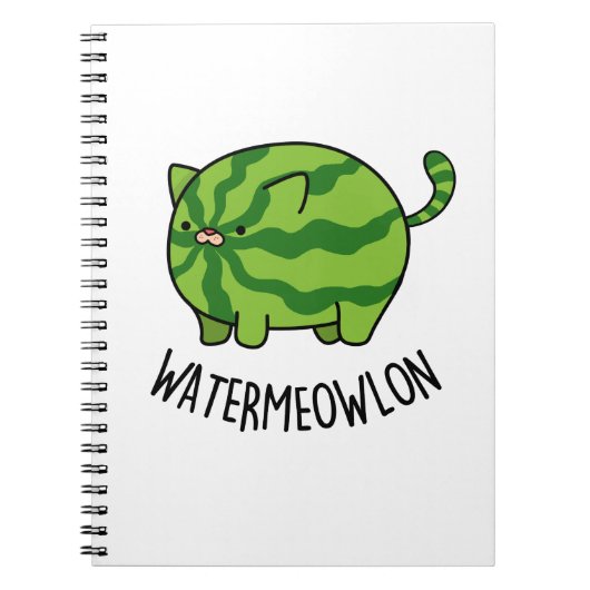 Funny Watermeloen Kat Pun Notitieboek (Voorkant)