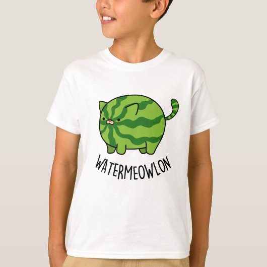 Funny Watermeloen Kat Pun T-shirt (Voorkant)