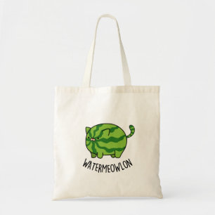 Funny Watermeloen Kat Pun Tote Bag