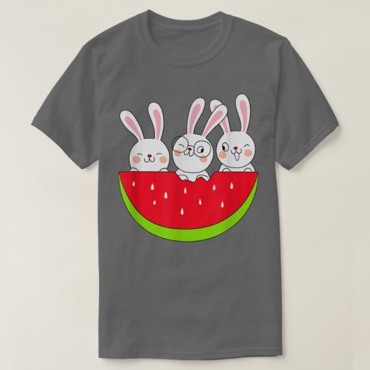 Funny Watermelon Bunny Summer Fruit Watermelon Lov T-shirt (Design voorkant)