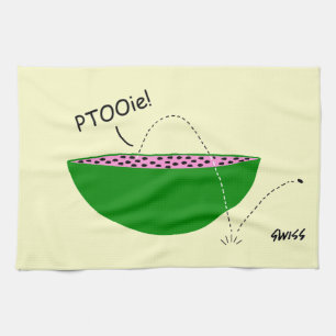 Funny Watermelon Cartoon met Seeds Kitchen Towel Theedoek