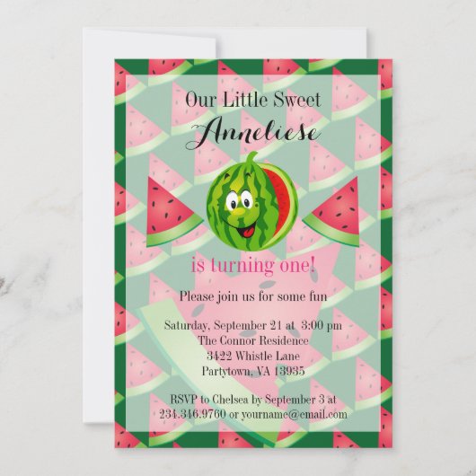 Funny Watermelon Kind 00e Verjaardag Kaart (Voorkant)