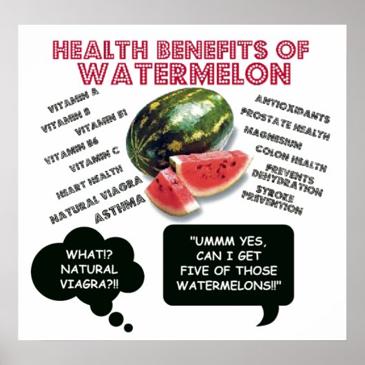 Funny Watermelon Man Viagra Joke Poster (Voorkant)