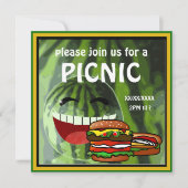 Funny Watermelon Picnic Uitnodiging (Voorkant)