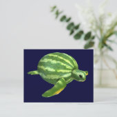 Funny Watermelon Seaturtle Briefkaart (Staand voorkant)