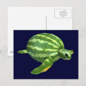 Funny Watermelon Seaturtle Briefkaart (Voorkant / Achterkant)