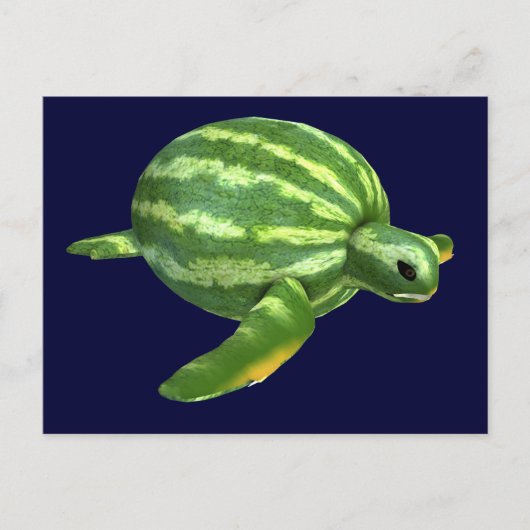 Funny Watermelon Seaturtle Briefkaart (Voorkant)