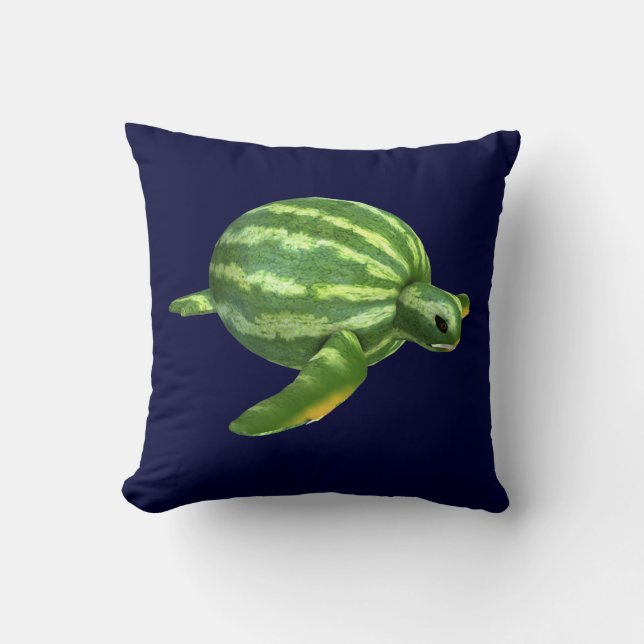 Funny Watermelon Seaturtle Kussen (Voorkant)