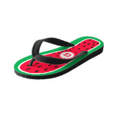 Funny Watermelon Slice Monogrammed Design Kinder Teenslippers (Schuin)