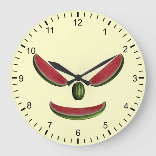 Funny Watermelons Face Grote Klok (Voorkant)