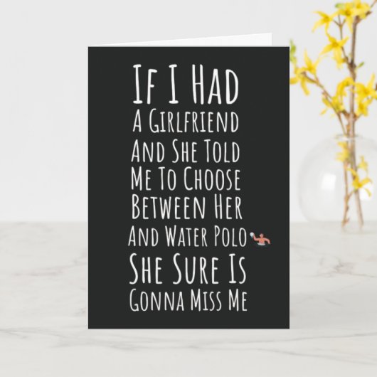 Funny Waterpolo Cards For Him Sports Team Player Kaart (Gele Bloem)