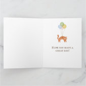 Funny Waterverf Birthday Cat Balloons Kaart (Binnen)