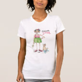 Funny Waterverf cartoon Schets Binnenlands Diva T-shirt (Voorkant)