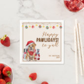 Funny Waterverf Dogs Chrismtas Party Paper Napkin Servet (Insitu)