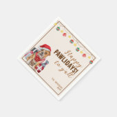 Funny Waterverf Dogs Chrismtas Party Paper Napkin Servet (Hoek)