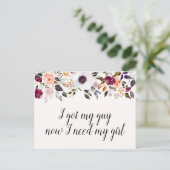 Funny Waterverf Floral Bridesmaid Voorstel Kaart (Staand voorkant)