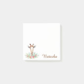 Funny Waterverf Giraffe Waterverf Floral Post-it® Notes (Voorkant)