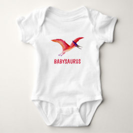 Funny Waterverf Pink Pterosaur gepersonaliseerd Romper