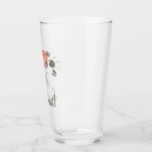 Funny Waterverf Red Rose 70th Birthday Floral Glas (Links)