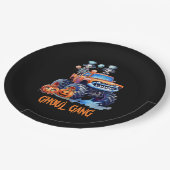 Funny Waterverf Skeletons Ghoul Gang Halloween Papieren Bordje (Gekanteld)