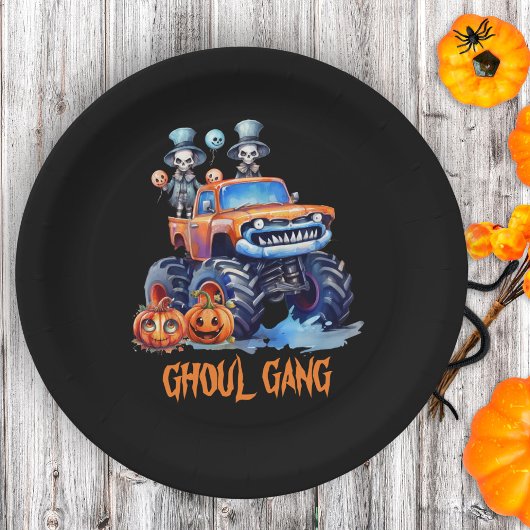 Funny Waterverf Skeletons Ghoul Gang Halloween Papieren Bordje