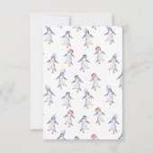 Funny Waterverf van de Kerst Penguins Kaart (Achterkant)