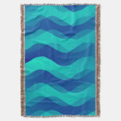 Funny Waves blue cyan + jouw idee Deken (Voorkant Verticaal)