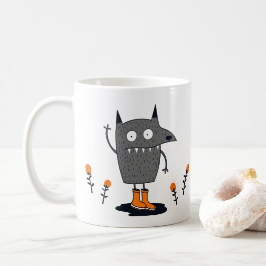 Funny Waving Monster Koffiemok (Met donut)