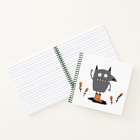 Funny Waving Monster Notitieboek (Binnen)
