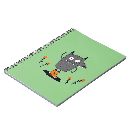 Funny Waving Monster Notitieboek (Linkerzijde)