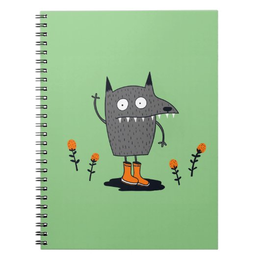 Funny Waving Monster Notitieboek (Voorkant)