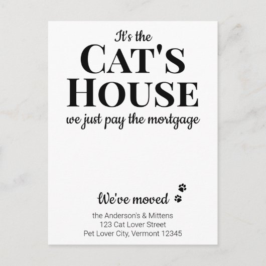Funny We hebben nieuwe adreskaartenhuisverplaatsin Aankondigingskaart (Voorkant)