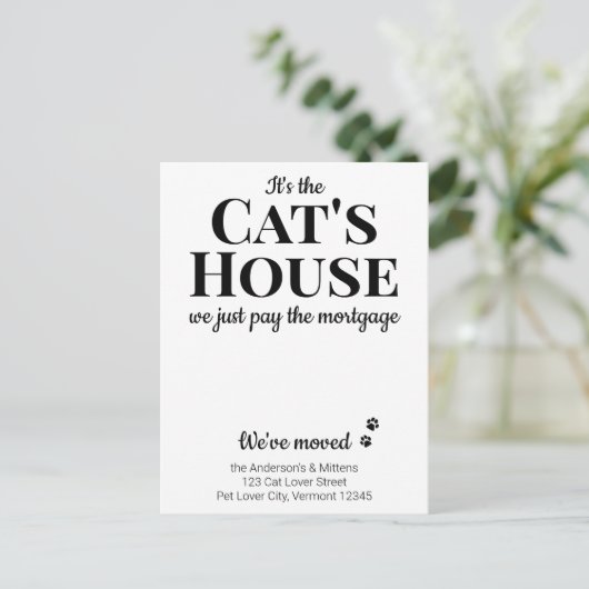 Funny We hebben nieuwe adreskaartenhuisverplaatsin Aankondigingskaart (Staand voorkant)