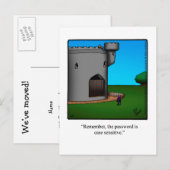 Funny "We hebben ons verplaatst" Humor Briefkaart (Voorkant / Achterkant)