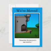 Funny "We hebben ons verplaatst" Humor Briefkaart (Voorkant / Achterkant)