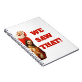 Funny “We Saw That” Santa and Jesus Design Notitieboek (Rechterzijde)