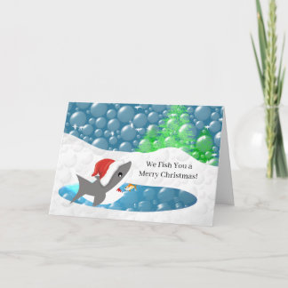 Funny - We vissen je met een prettige kerstmank Feestdagen Kaart