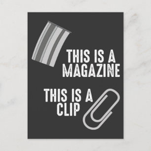 Funny Weapon Humor Rifle Pun Magazine Clip Briefkaart