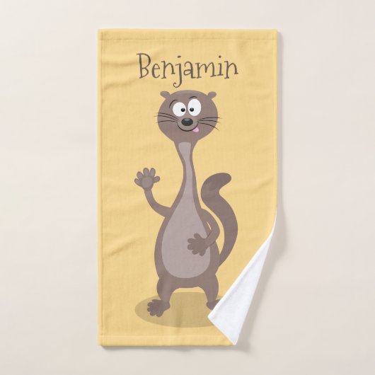 Funny weasel cartoon bad handdoek (Handdoek)