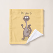 Funny weasel cartoon bad handdoek (Wasdoekje)
