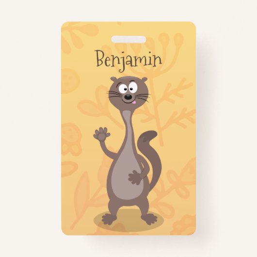 Funny weasel cartoon badge (Voorkant)