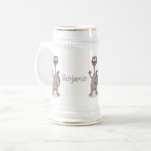 Funny weasel cartoon bierpul (Voorkant links)