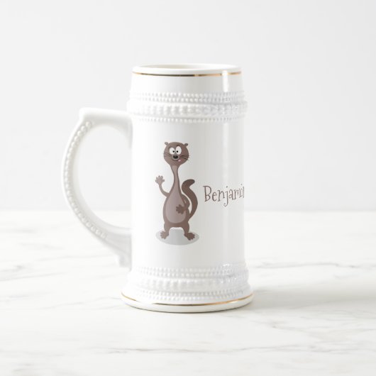 Funny weasel cartoon bierpul (Links)