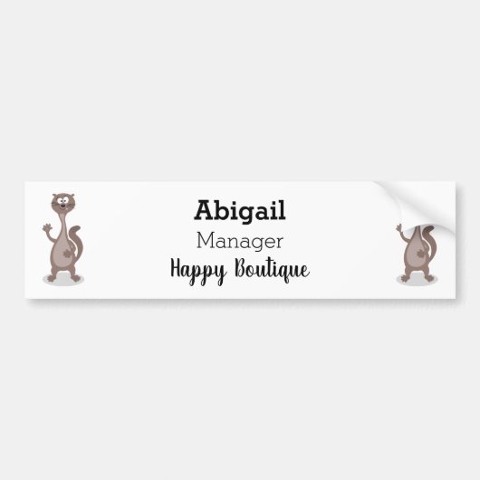 Funny weasel cartoon bumpersticker (Voorkant)