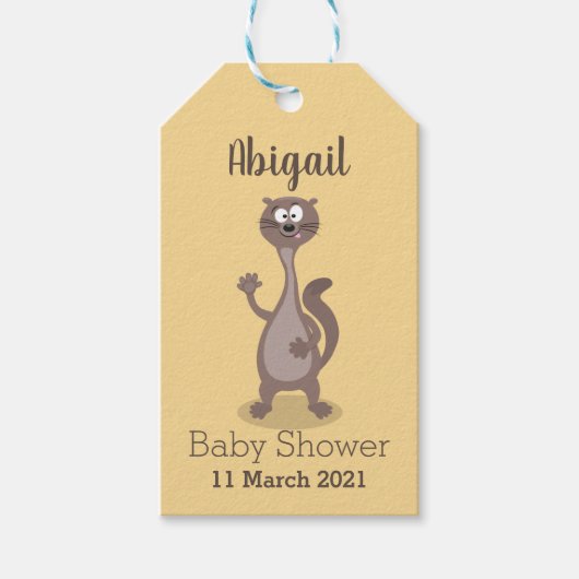Funny weasel cartoon cadeaulabel (Voorkant)