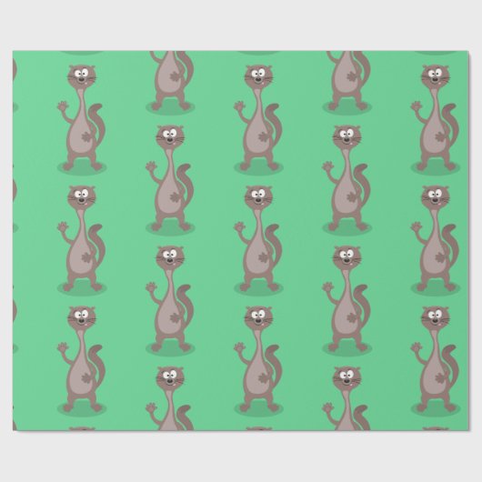 Funny weasel cartoon cadeaupapier (Vlak)