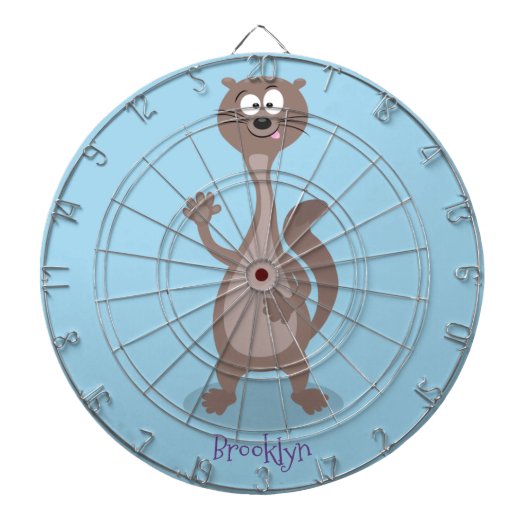 Funny weasel cartoon dartbord (Voorkant)