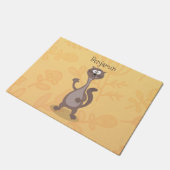 Funny weasel cartoon deurmat (Schuin)